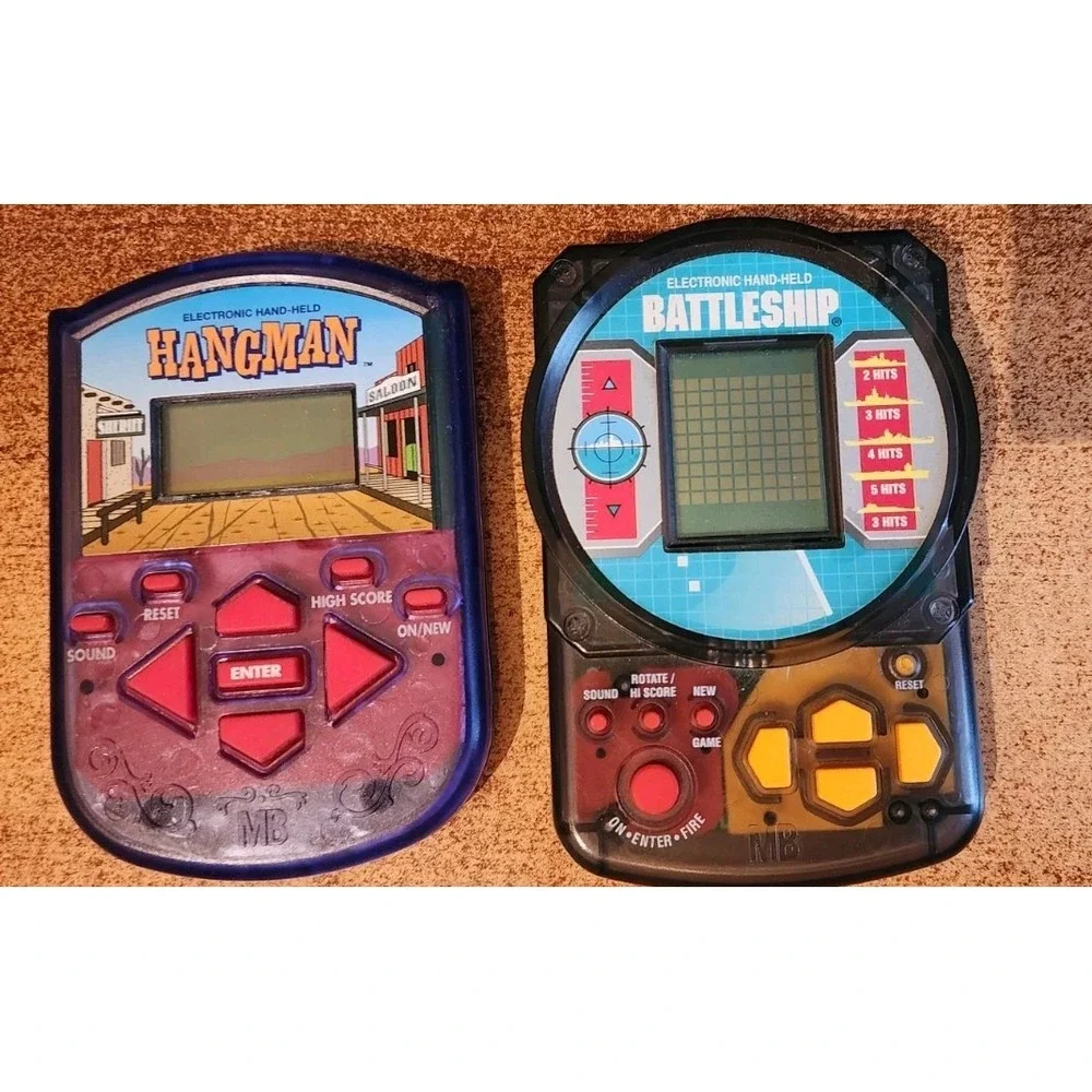 2 Electronic Hand Held Games Battleship Hangman Working Tested Casino Milton